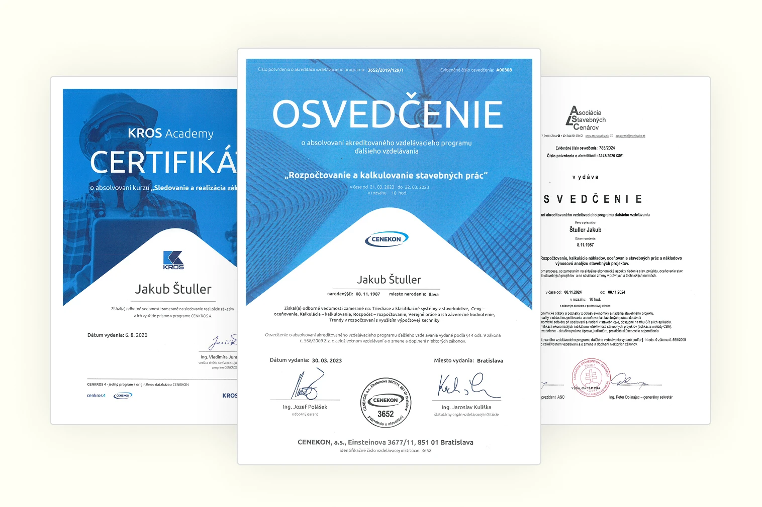 Naše certifikáty